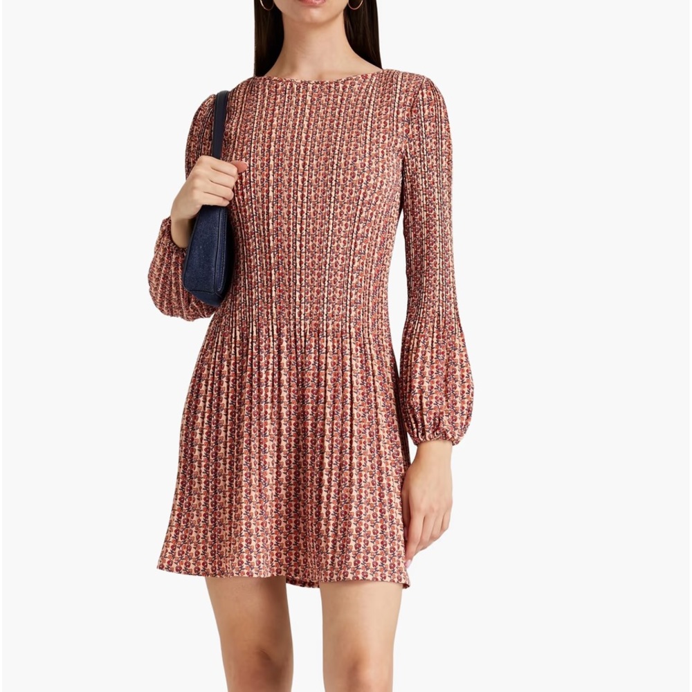 Stunning Rockinette Floral-print Pleated
Woven Mini Dress by Maje